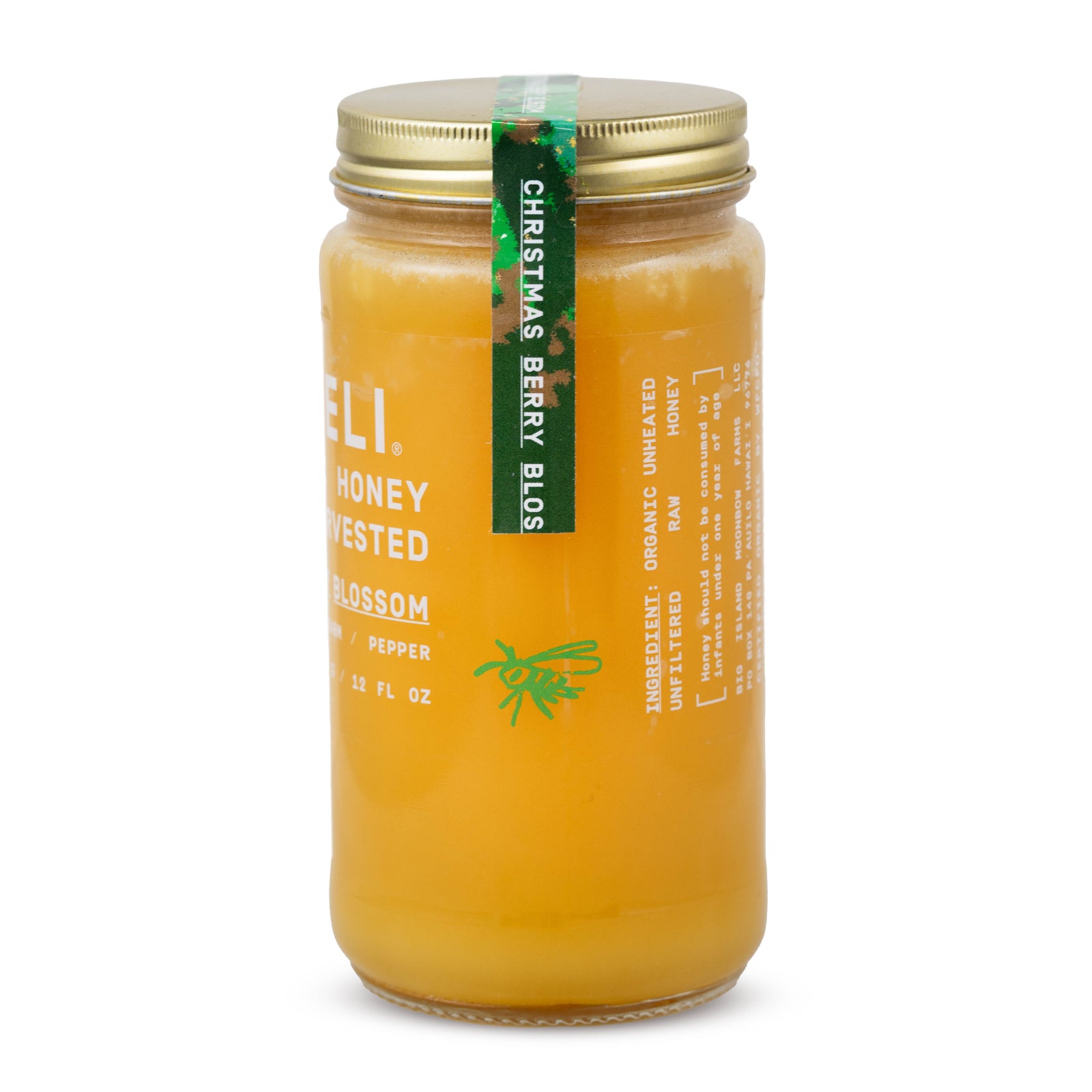 Christmas Berry Blossom Honey - 16oz - Side View | Wai Meli