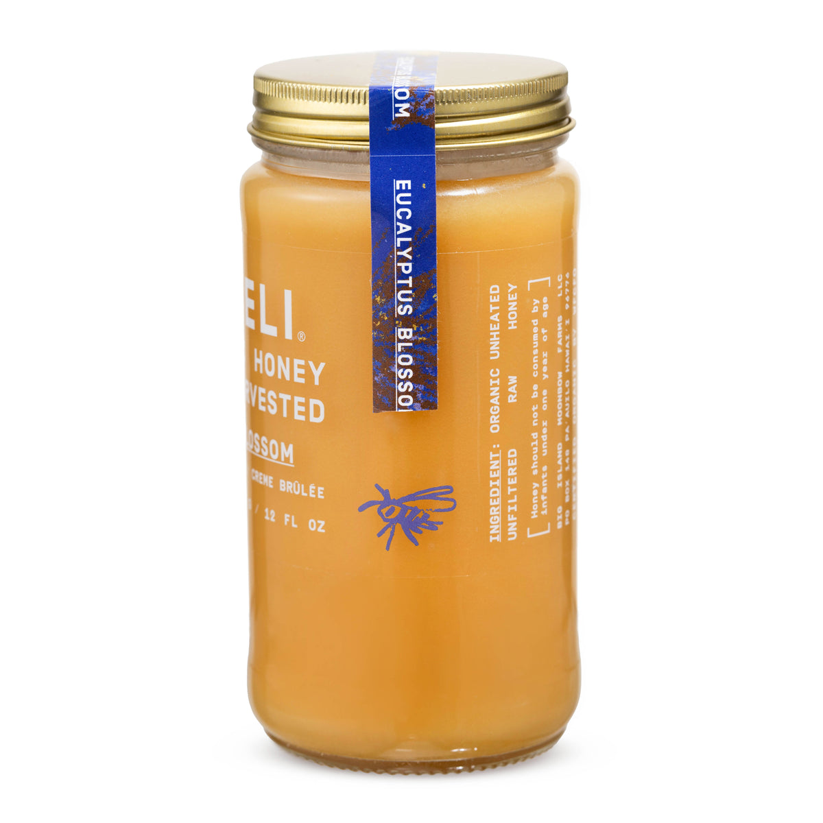 Eucalyptus Blossom Honey - 16oz - Side View | Wai Meli