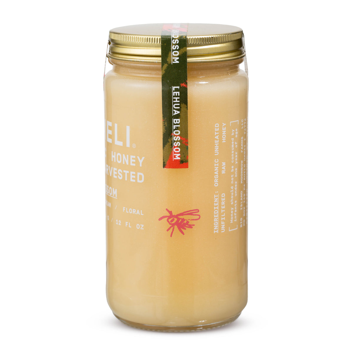 Lehua Blossom Honey - 16oz - Side View | Wai Meli