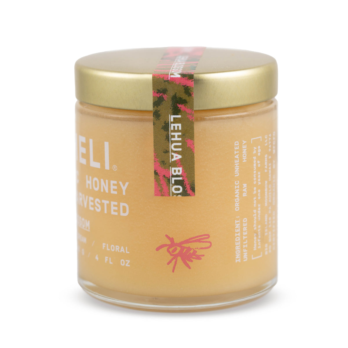 Lehua Blossom Honey - 5oz - Side View | Wai Meli